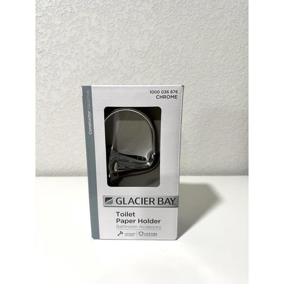 Glacier Bay Silver Toilet Paper Holder NEW - Picture 1 of 8